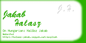 jakab halasz business card